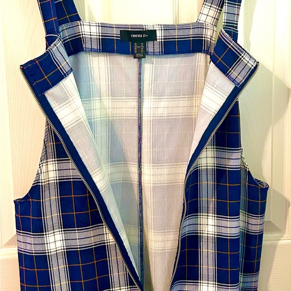 (NWOT) Forever 21 Blue and Yellow Plaid Dress - Picture 4 of 6